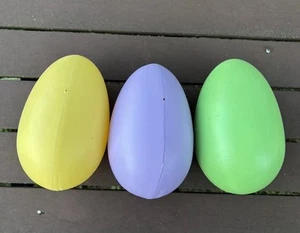 Easter Egg Blow Mold Lot 3 General Foam Plastic 8" Decoration Vintage Holiday - Picture 1 of 15