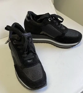 Comart Made in Italy Black Suede Chunky Sneakers Size IT 41/US 9.5 - Picture 1 of 7