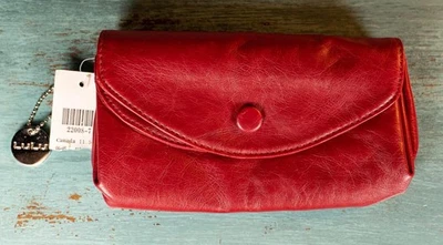 Vintage 1980's Lulu Ladies Red Wallet Tri-Envelope Style Snap Closure New w/Tag - Image 1 of 4