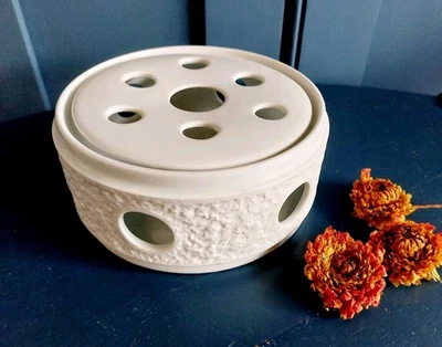 KPM Royal Porzellan seltenes 2teilges Stövchen Rechaud Weiß  15cm MCM 60er 70er - Bild 1 von 4