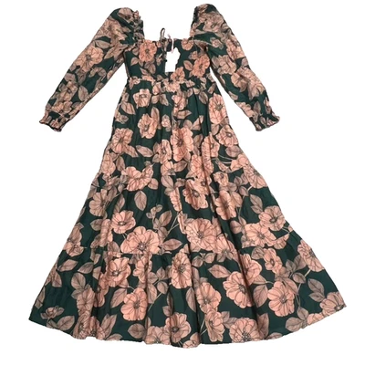 Vineyard Vines Dress Women’s XS Warren Floral Long Sleeve Smocked Midi NWT - Image 1 of 4