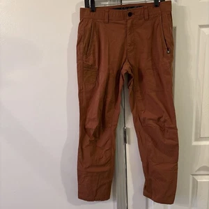 Eddie Bauer Ascent Cargo Hiking Pants  Double Knee Lined Size 32x32 Orange Color - Picture 1 of 11