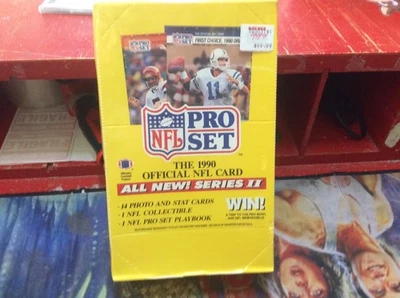 1990 Pro Set Series 2 Football Wax Box Factory Sealed 36 Packs Emmitt Smith RC - Image 1 of 3