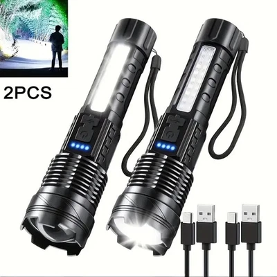 Extrem Hell Taschenlampe 99000000LM Taktische Polizei Aufladbar LED Fackel AKKU - Bild 1 von 4