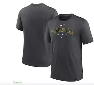NEW Men's Milwaukee Brewers Nike Authentic Collection Performance T-Shirt - Picture 1 of 6