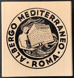 Carmen’s Veranda Albergo Mediterraneo Roma Mermaid Rubber Stamp - Picture 1 of 3