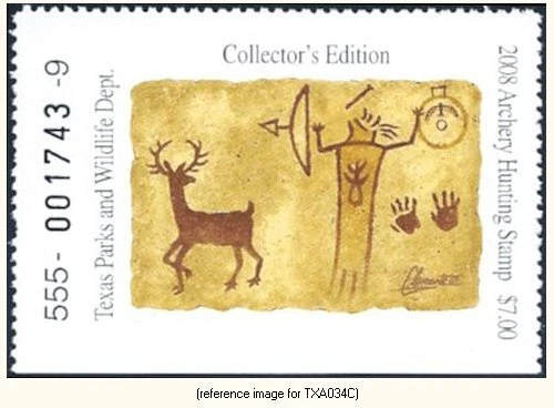 D2K Texas Archery Stamp 2008 ($7.00) - Image 1 of 1