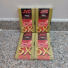 00004000
Jvc Sx Gold Blank Vhs Tapes T-120 6-hrs T-120 Sx Lot of 4 Factory Sealed
