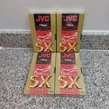 Lot of 4 Jvc Sx Gold Blank Vhs Tapes T-120 6-hrs T-120 Sx Factory Sealed