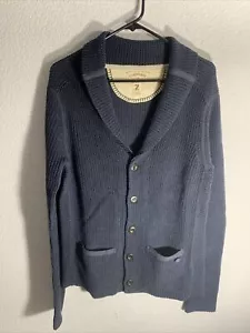 JOHN VARVATOS X CONVERSE Sweater Cardigan Men Medium Waffle Knit Preppy Logo - Picture 1 of 7