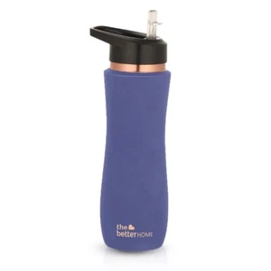 Copper Water Bottle with Sipper Leak Proof For Ayurveda Health Benefit Purple - Picture 1 of 4
