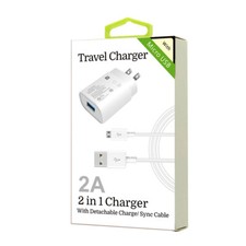 Lot/8 2 in 1 Travel Charger For Android, Micro Usb V8 V9 2.1Amps Wholesale