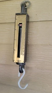 Vintage Chatillon's eisenverkleidet Typ 160, 100 Pfund hängende Messing Gesichtswaage  - Bild 1 von 4