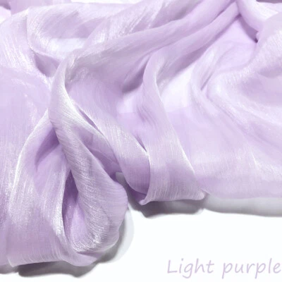 Organza Fabric Shiny Crepe Mesh Tulle DIY Cloth for Dress Skirt Craft Home Decor - Image 1 of 4