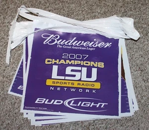 LSU TIGERS "2007 CHAMPIONS" PENNANT STRINGER SIGN -- (18) 2-SIDED PANELS / FLAGS - Picture 1 of 2