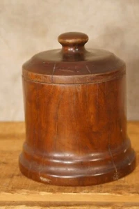 Antique Wooden Tobacco Snuff Jar Box - Picture 1 of 7