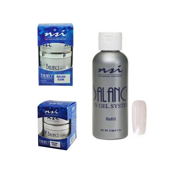 NSI Balance UV Gels - Builder Clear - CHOOSE FROM ALL SIZES