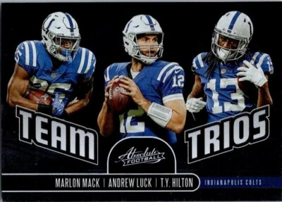 2019 Panini Absolute Team Trios #TT-IC Andrew Luck Marlon Mack T.Y. Hilton Colts - Image 1 of 2