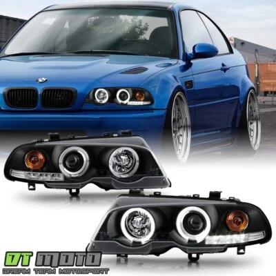 Juego de faros LED proyectores halo cupé serie 3 BMW E46 2000-2003 negros Foto 1 de 4