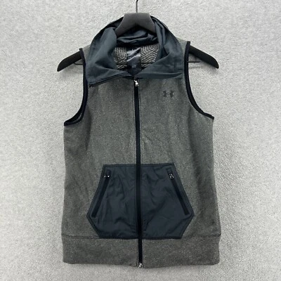Chaleco Under Armour Mujer Talla XS Gris Cremallera Completa Cuello Alto Bolsillos Vellón Foto 1 de 4