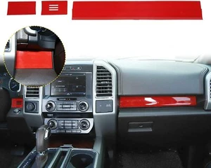 Red Central Control Dash Cover Trim Strips For Ford F150 2015-2020 Accessories - Bild 1 von 6