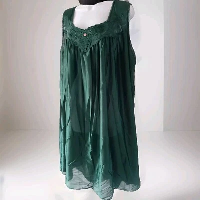 Sexy Camisón Ventura Verde Sin Mangas Rodilla Babydoll 4X/5X 62" BUSTO  Foto 1 de 4