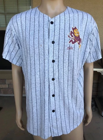 Vintage Arizona State Sun Devils Pinstripe Jersey Shirt Majestic USA Made XL Cover