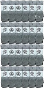 24PK 26 Inch Wholesale Women's Tube Socks, Women's Cotton Socks 9-11 (Gray) - Picture 1 of 3