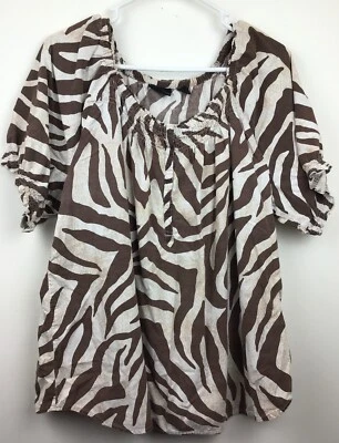 Erika Women Short Sleeve size 1X Multicolor Top - Image 1 of 4