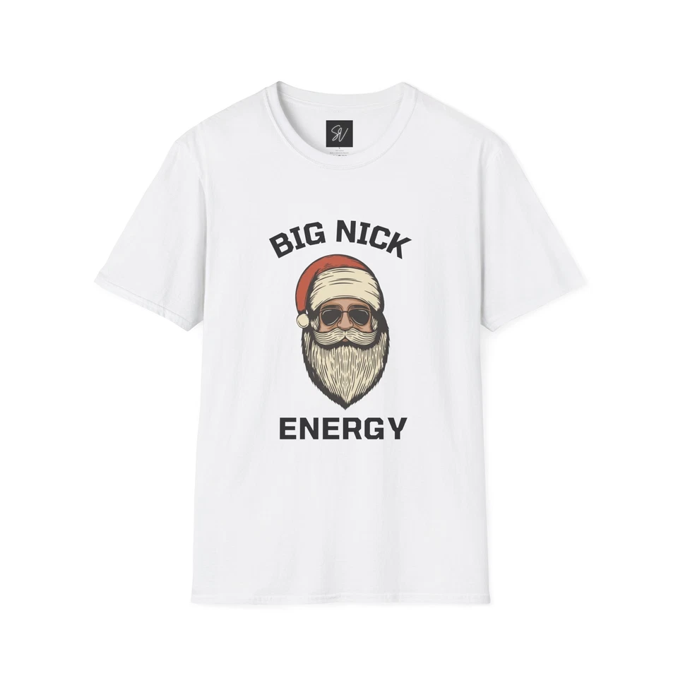 Camiseta Navidad Big Nick Energy Estilo Suave, Divertida Camisa de Vacaciones de Santa Claus Foto 1 de 1