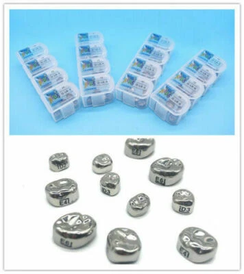 5 coronas molares primarias dentales de acero inoxidable para niños corona pediátrica 48 tamaños Foto 1 de 4