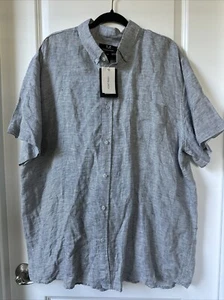 NWT Magaschoni Shirt Mens XXL 100% Linen Stripe Casual Cruise Wear Beach Preppy - Picture 1 of 9
