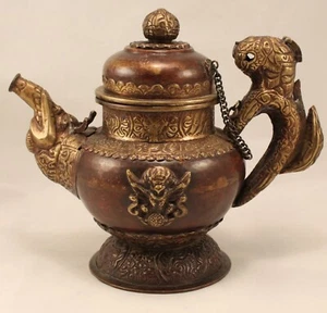 Vintage Tibetan Copper & Brass Teapot - Picture 1 of 14