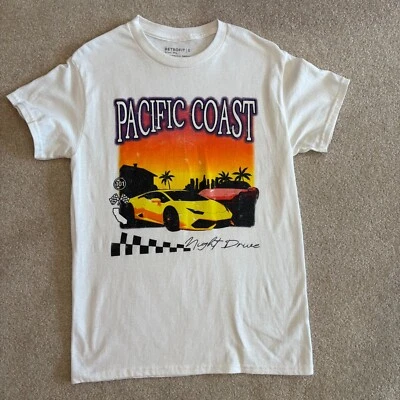 Camiseta Retrofit Pacific Coast Gráfica en Blanco - Talla S - Nueva Sin Etiquetas Foto 1 de 4