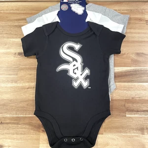 MLB Chicago White Sox Baby Unisex Boys 3pk Bodysuit SZ 6-9M Set of 3 Gift New - Picture 1 of 4