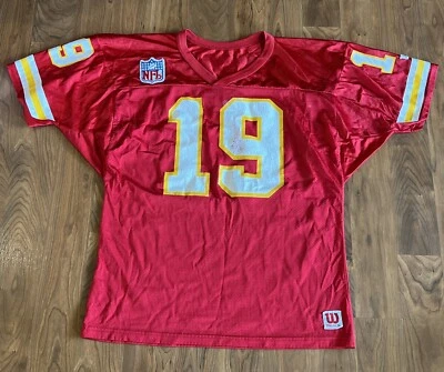 Camiseta de fútbol americano vintage de los Kansas City Chiefs talla XL XLarge #19 Joe Montana Wilson Foto 1 de 4