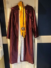 Rrhs Maroon and White Cap and Gown with Stem gold stole and Thespian Cords