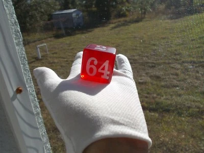 Vtg Lg Doubling Cube Backgammon 1 3/8" Translucent Cherry Red Bakelite Catalin - Image 1 of 4