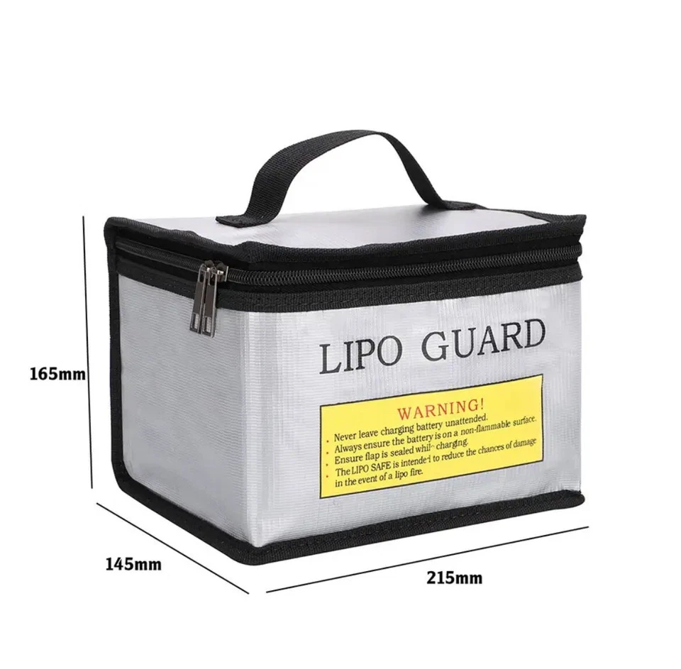 LIPO BATTERY BAG FIREPROOF 145 x 215 x 165 RC CAR BOAT PLANE SAFETY BAG AU STOCK - Image 1 of 1