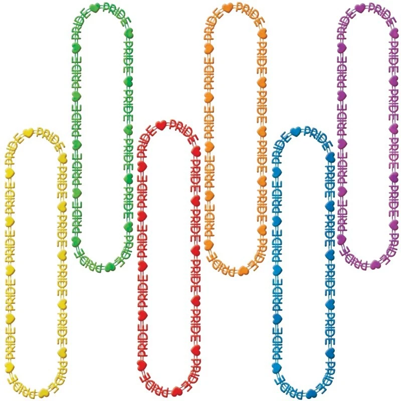 Радужные бусины гордости 6 в упаковке 32 дюйма пластиковые радужные принадлежности украшения - Изображение 1 из 1