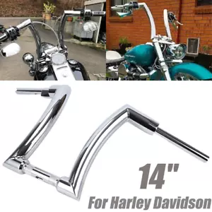 Manillar de elevación cromado de 14"" para Harley Softail Touring Road King - Imagen 1 de 18