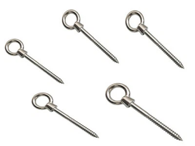 5件装1/2英寸x4 3/4英寸螺丝滞后眼螺栓不锈钢SS 316 — 第 1/3 张图片