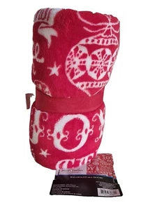 Christmas 50in x 60in Soft  Plush Throw ~ Noel - Joy - Happy Holidays - HO HO HO - Picture 1 of 5