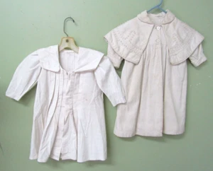 VICTORIAN CHILDRENS WHITE COTTON COATS / COLLECTION OF 2 - Picture 1 of 8