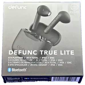 DEFUNC TRUE LITE EARBUDS D4261, Bluetooth-Water Resistant-5 hour play-BLACK-NEW - Picture 1 of 3