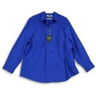 Edwards Womens Blue Long Sleeve Spread Collared Button Up Shirt Size 3XL
