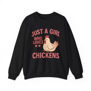 Just a Girl Who Loves Chickens Sweatshirt - süßer Farm Life Pullover Geschenk - Bild 1 von 7