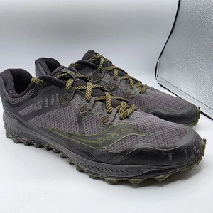 Saucony Peregrine 8 Mens Size 14 Black Green Hiking Shoes Camping Outdoors Trail - Picture 1 of 13