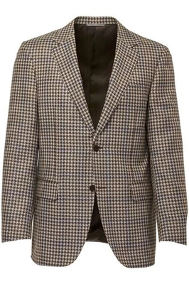 Chaqueta deportiva blazer de lana de pata de gallo marrón Canali para hombre talla 56 IT 46 EE. UU. Foto 1 de 4