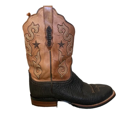 Botas de Vaquero Lucchese 2000 Tiburón Para Hombre 10.5 B Marrón Negro Estrella Exótica Occidental Foto 1 de 4
